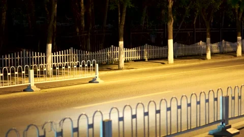 Night street traffic Stock Footage 197925871