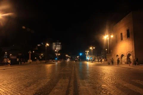 Night Street View in Rome 2 Stock Photos