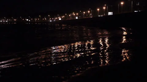 Night summer beach Stock Footage 37677184