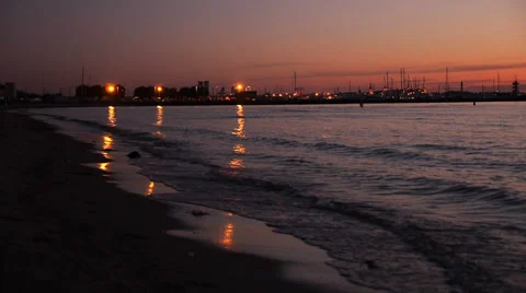 Night summer beach Stock Footage 37677193