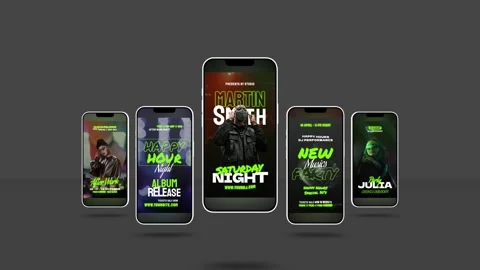 Night Summer Party Stories Stock After Effects