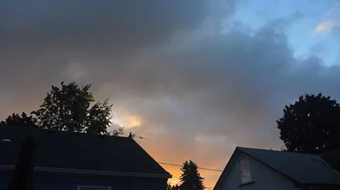 Night Sunset and Homes Time Lapse Stock Footage 8912110
