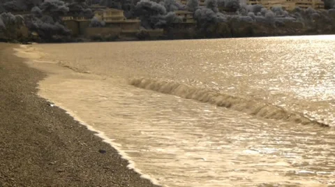 Night Surf On Beach Video stock 37015971