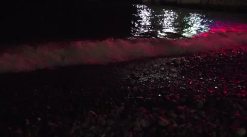 Night surf Stock Footage 8601201