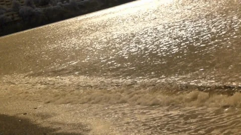 Night Surf Gleaming 스톡 동영상 37016797