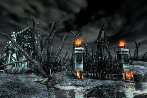 Night Of The Swamp Stock Illustration