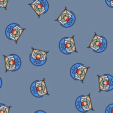 Night sweats disease symptom vector seamless pattern Stock Illustration