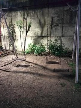 The night swing 写真素材