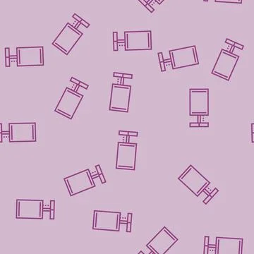 Night table lamp line seamless pattern Stock Illustration