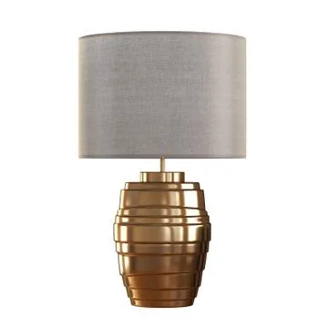 Night table lamp on a metal base on a white background. 3d rendering Illustrazione stock