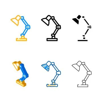 Night table lamp stylized color icon vector Stock Illustration