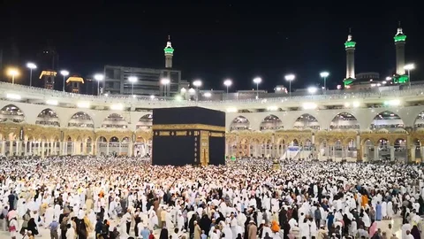 Night tawaf. 스톡 동영상 113031147
