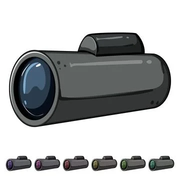 Night telescope cartoon vector graphic Stock Illustration