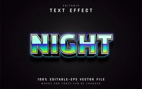 Night text effects Stock Illustration