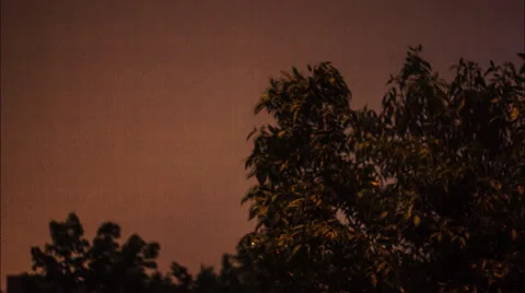 Night thunder-storm with lightnings Stock Footage 65178009