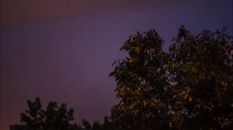 Night thunder-storm with lightnings Stock Footage 65178043