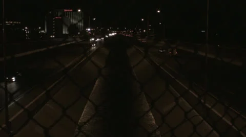 Night time Arroyo I-40 Stock Footage 25600585