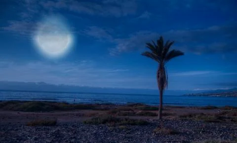 Night time at the beach Stock Photos