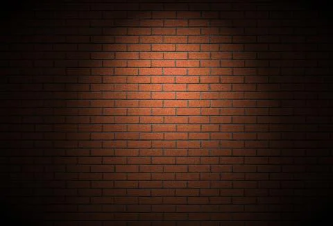 Night time brick wall background dark alley texture Foto stock