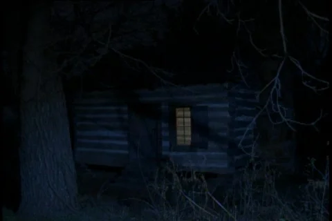 Night Time Cabin Stock Footage 481492