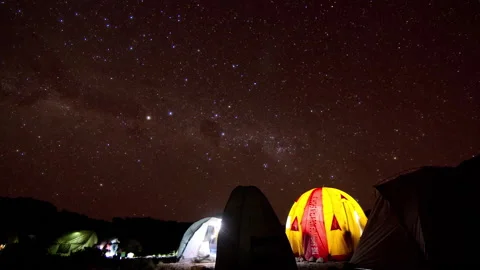 Night-time camping timelapse Vídeos de archivo 199434829