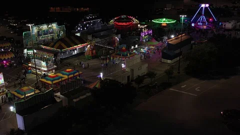 Night Time Carnival and Arcade Games, College Station, Texas, USA Stock Footage 129325044