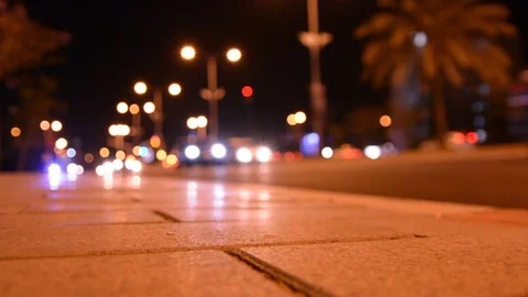 Night time in the city. Out of focus with blurry. unfocused city lights. traffic Video stock 109405153