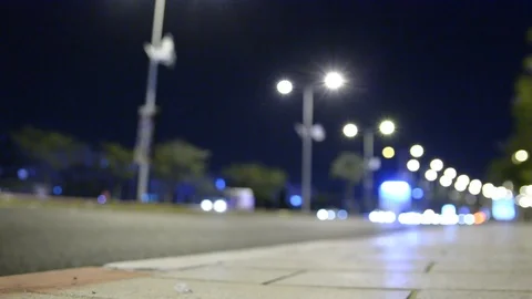 Night time in the city. Out of focus with blurry. unfocused city lights. traffic Vídeo Stock 109405403