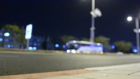 Night time in the city. Out of focus with blurry. unfocused city lights. traffic Video stock 109405422