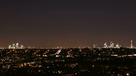Night Time Cityscape Time Lapse Video stock 35336045