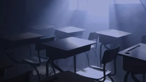 Night time in a class room at school Stock Footage 270237824