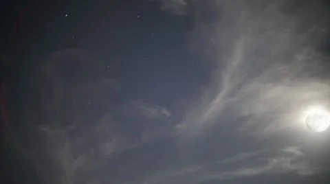 Night Time Cloud Wisp Jetstream TIME LAPSE Stock Footage 21279304
