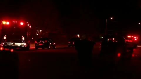Night Time Crime Scene Stock Footage 10807155