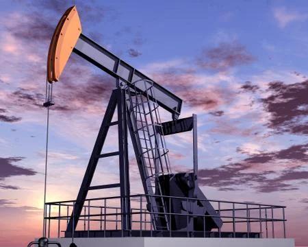 Night time drilling Stock Illustration