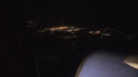 Night time flying over city Stock Footage 1290212