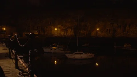 Night time in harbour (1) Stock-Footage 71392181