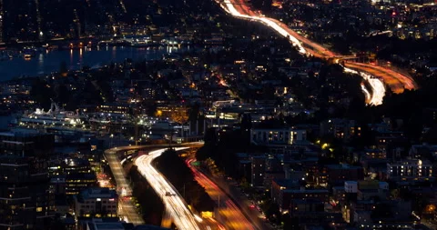 Night time highway with traffic Stock Footage 165241339