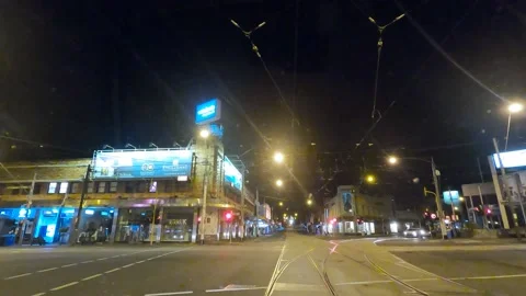 Night time hyperlapse driving the streets during COVID19 in Melbourne Stock Footage 138303652