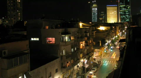 Night Time Laps in Tel Aviv 02 Stock Footage 397502