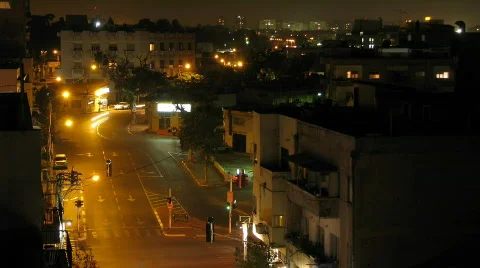 Night Time Laps in Tel Aviv 01 Stock Footage 397560