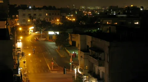 Night Time Laps in Tel Aviv 01 Stock Footage 540019