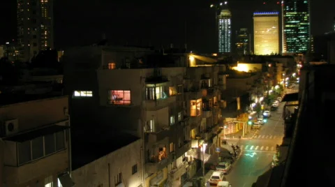 Night Time Laps in Tel Aviv 02 Stock Footage 540058