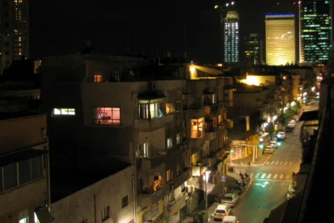 Night Time Laps in Tel Aviv 02 Stock Footage 540070