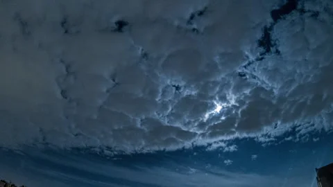 Night time lapse of clouds covering the moon  Stock Footage 156765721
