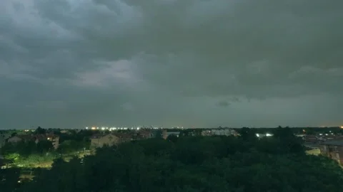 Night time lapse during thunderstorm Stock Footage 202046794