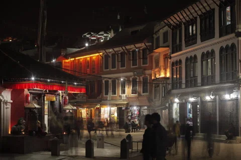 Night Time Lapse in Kathmandu Video stock 51531317