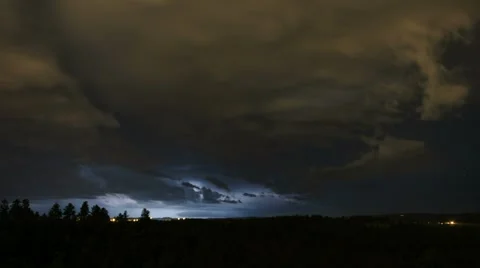 Night Time Lapse of Lightning Storm Passing Close By 스톡 동영상 54741829