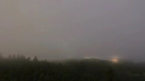 Night Time Lapse of Low Storm Clouds and Fog in Black Hills Stock Footage 54743835