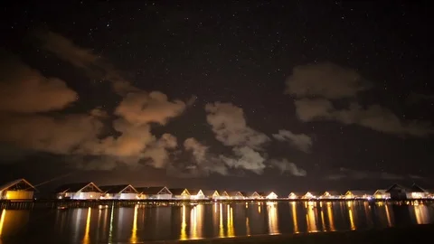 Night Time-lapse in Maldives Stock Footage 102453450