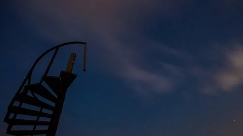 Night time lapse moon and clouds Stock Footage 53123769